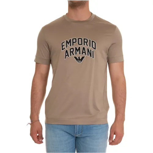 Maxi Logo Round-necked T-shirt , male, Sizes: XL - Emporio Armani - Modalova