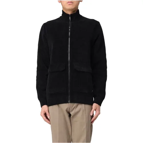 Cardigans, male, , Size: L Men's Chenille Zip Cardigan - Liu Jo - Modalova