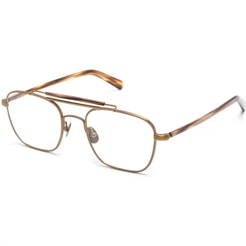 Glasses, unisex, , Size: 51 MM Gafilta OPT Antique Gold Bamboo Optical Frame - Moscot - Modalova