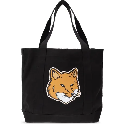 Tote Bags, unisex, , Size: ONE SIZE Shopper bag with logo - Maison Kitsuné - Modalova