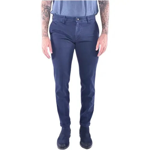 Chinos, male, , Size: W35 Navy Men Pants - Re-Hash - Modalova