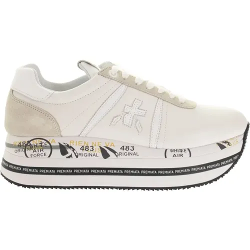 Weiße Beth Wildleder Sneakers,Weiße Sneakers mit Logo-Stickerei - Premiata - Modalova