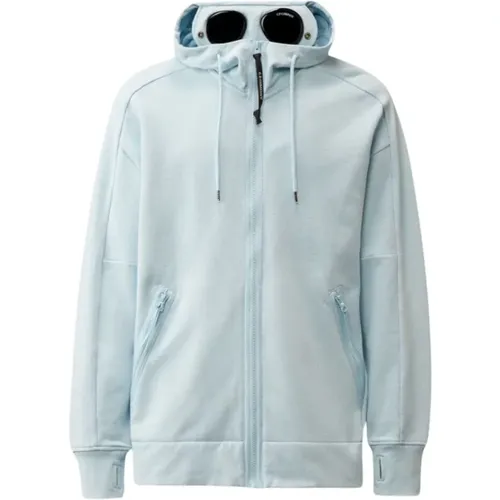 Pastel Zip-Up Sweatshirt with Distinctive Logo , male, Sizes: M, XL, S - C.P. Company - Modalova