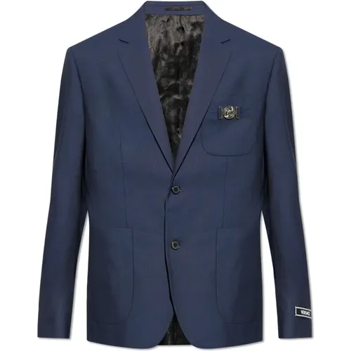 Blazers, male, , Size: S Wool blazer - Versace - Modalova