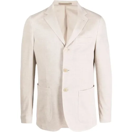 Blazers, male, , Size: L Linen blazer - Eleventy - Modalova