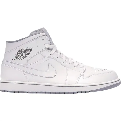 Weiß Wolf Grau Air Jordan 1 Mid , Herren, Größe: 41 EU - Nike - Modalova