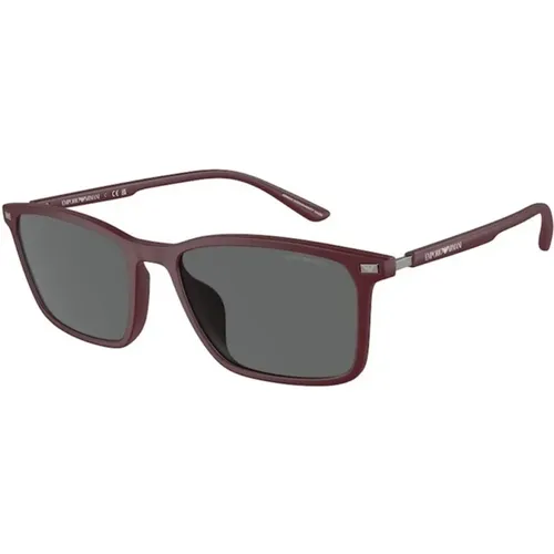 Frame Dark Grey Lens Sunglasses , male, Sizes: 56 MM - Emporio Armani - Modalova