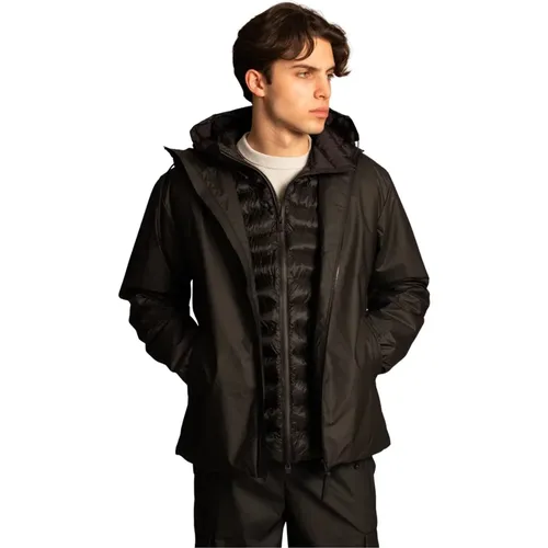 Wasserdichte Jacke mit Polyesterfutter , Herren, Größe: L - Rains - Modalova