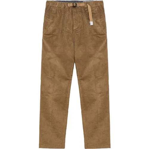 Regular Fit Velvet Trousers with Adjustable Waistband , male, Sizes: XL - White Sand - Modalova