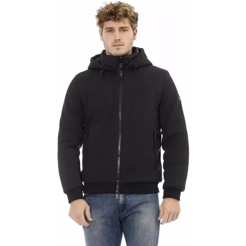 Trendige schwarze Polyesterjacke , Herren, Größe: XL - Baldinini - Modalova