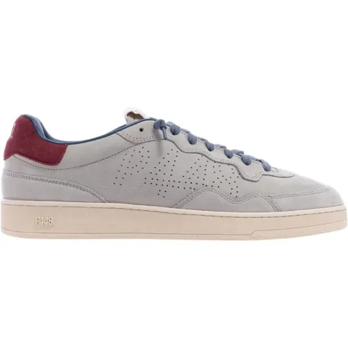 Sneakers, male, , Size: 10 US Grey Leather Sneaker Vert 2 Model - P448 - Modalova