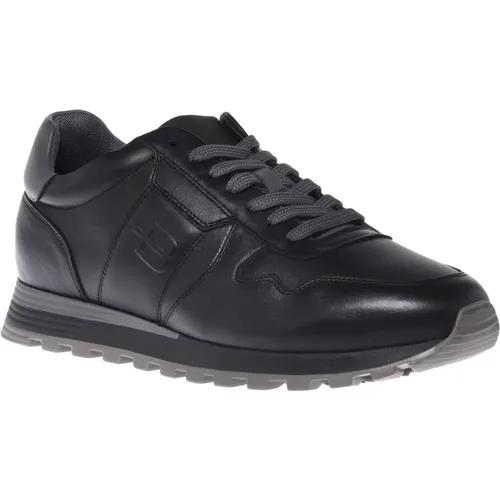 Trainers in leather and tumbled leather , male, Sizes: 8 1/2 UK, 7 UK, 7 1/2 UK, 9 1/2 UK, 9 UK, 11 UK, 10 UK - Baldinini - Modalova