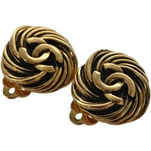 Pre-owned Jewellery, female, , Size: ONE SIZE Pre-owned Metal earrings - Chanel Vintage - Modalova