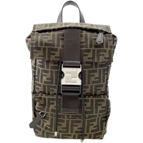 Pre-owned Backpacks, female, , Size: ONE SIZE Pre-owned Canvas Backpack - Fendi Vintage - Modalova