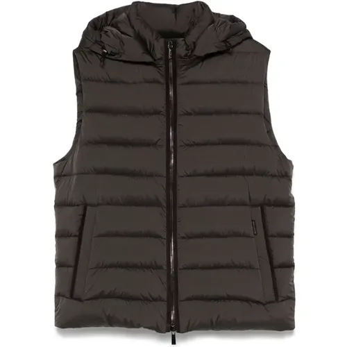 Vests, male, , Size: M Padded Hooded Vest with Removable Hood - Moorer - Modalova