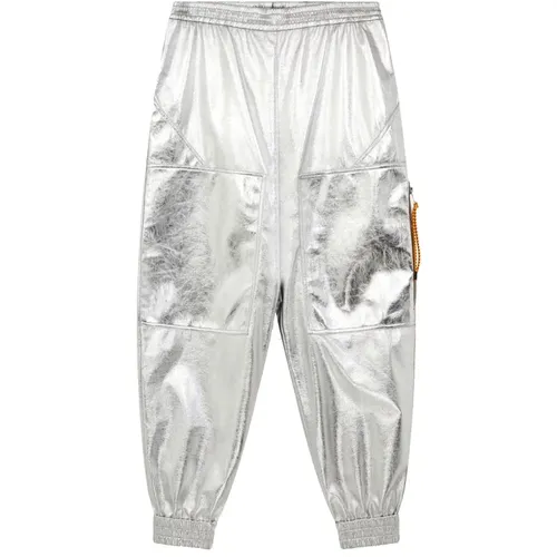 Metallic Coated Trousers , female, Sizes: XS - Stella Mccartney - Modalova