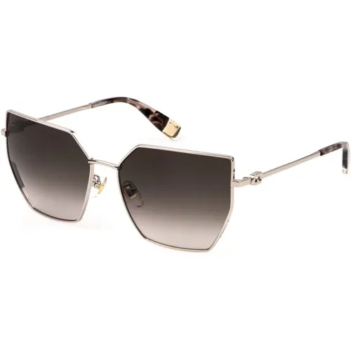 Red Gold Sunglasses Gradient Brown , female, Sizes: 61 MM - Furla - Modalova