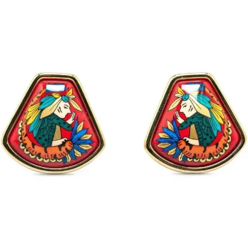 Pre-owned Metal earrings , female, Sizes: ONE SIZE - Hermès Vintage - Modalova