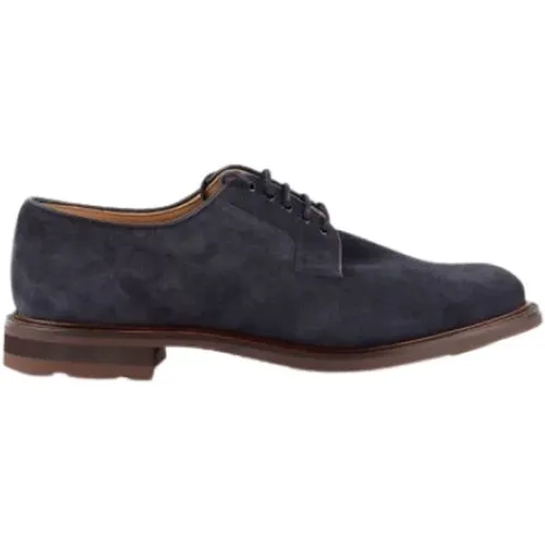 Navy Suede Derbies - Bestone , male, Sizes: 9 UK - Church's - Modalova