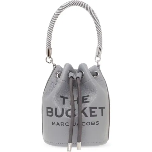 Grey Leather Drawstring Bucket Shoulder Bag , female, Sizes: ONE SIZE - Marc Jacobs - Modalova