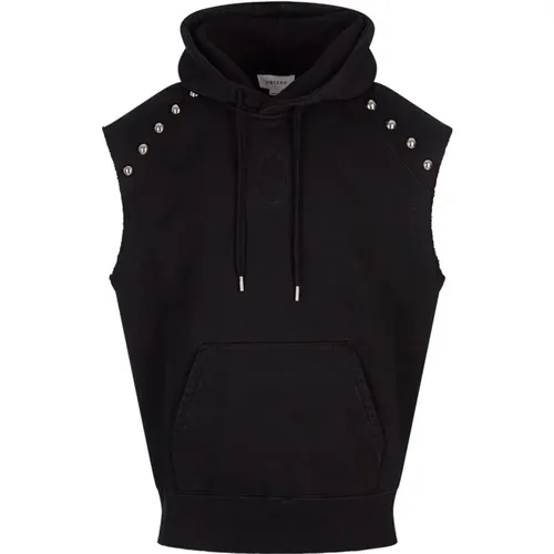 Hoodies, male, , Size: M Sleeveless Hoodie with Rivets - alexander mcqueen - Modalova