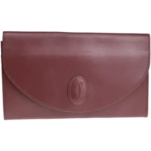 Pre-owned Leather clutches , female, Sizes: ONE SIZE - Cartier Vintage - Modalova