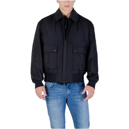 Bomber Jackets, male, , Size: L Zip-Up Long Sleeve Jacket - HUGO - Modalova