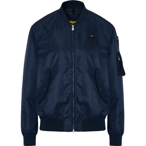 Navy Logo Jacket , male, Sizes: L, M - Blauer - Modalova