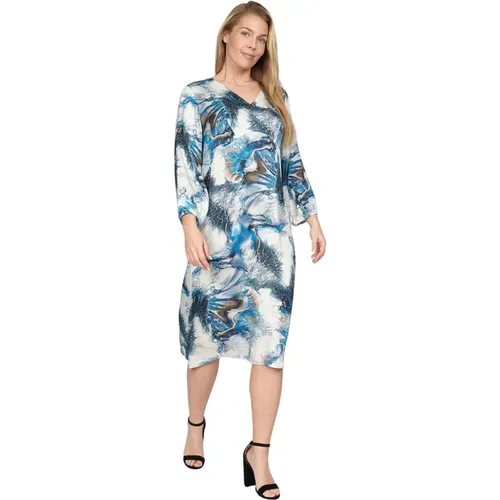 Blue Art Abstract Print Dress , female, Sizes: L, M, 2XL, S, XL - 2-Biz - Modalova