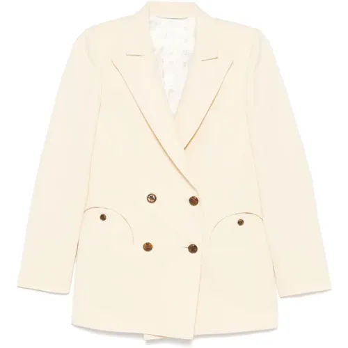 Blazers, female, , Size: M Double-Breasted Jacket with Pockets - Blazé Milano - Modalova