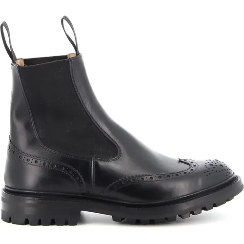 Leather Chelsea Boot with Brogue Detail , male, Sizes: 7 1/2 UK, 7 UK, 6 UK, 8 1/2 UK, 11 UK, 9 UK, 8 UK - Tricker's - Modalova