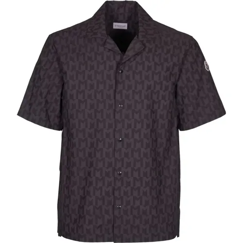 Shirt mit Grafischem Logo-Print Braun , Herren, Größe: XL - Moncler - Modalova