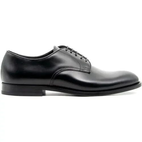 Elegant Derby Leather Flat Shoes , male, Sizes: 10 UK, 8 UK, 9 UK, 7 UK, 5 UK, 6 UK - Doucal's - Modalova