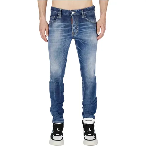 Schwarze Skater Slim-fit Jeans , Herren, Größe: 2XL - Dsquared2 - Modalova