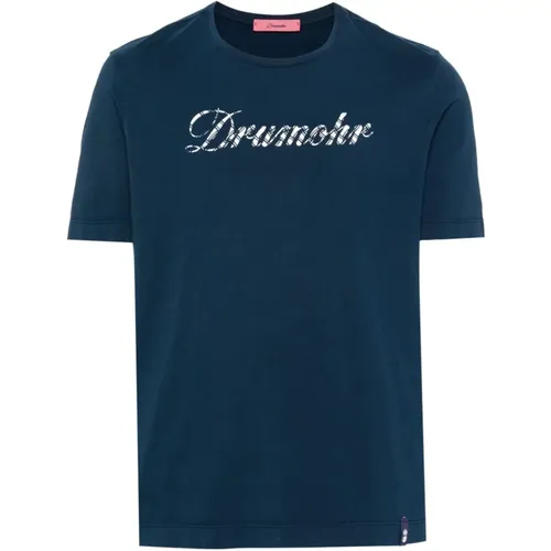 BLU Print T-Shirt , Herren, Größe: M - Drumohr - Modalova