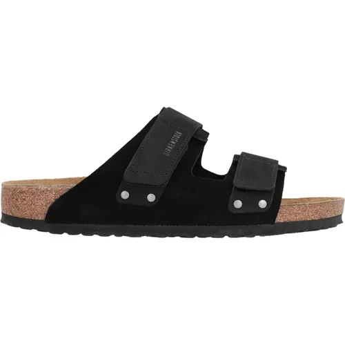 Leder-Slides mit Klettverschluss , Damen, Größe: 36 EU - Birkenstock - Modalova