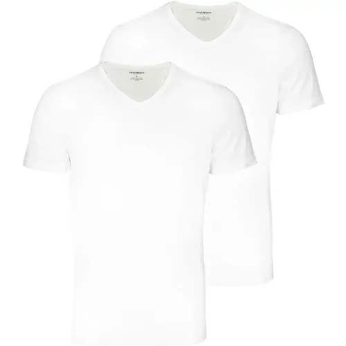 Er Pack V-Ausschnitt T-Shirt Kurzarm , Herren, Größe: S - Emporio Armani - Modalova