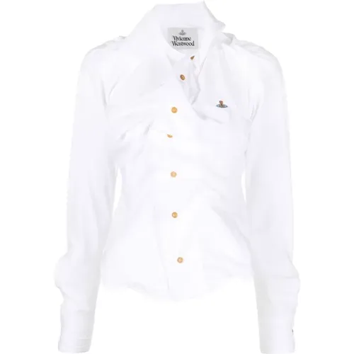 Weiße Orb Logo Top , Damen, Größe: M - Vivienne Westwood - Modalova