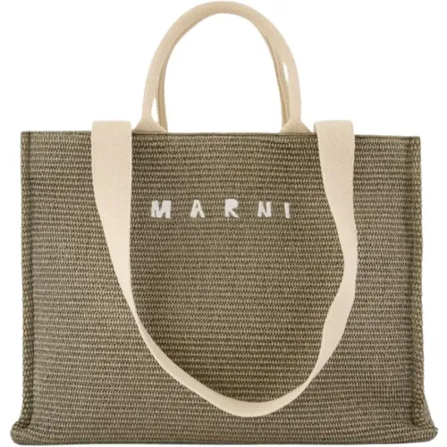 Tote Bags, male, , Size: ONE SIZE Cotton Shopper Bag - Marni - Modalova