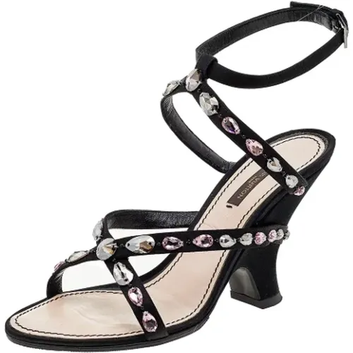 Pre-owned Sandals, female, , Size: 9 US Pre-owned Satin sandals - Louis Vuitton Vintage - Modalova