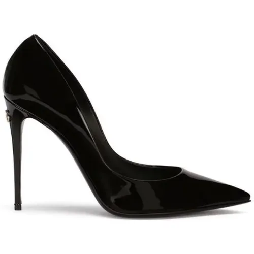 Schwarze Lackleder Pumps , Damen, Größe: 38 EU - Dolce & Gabbana - Modalova