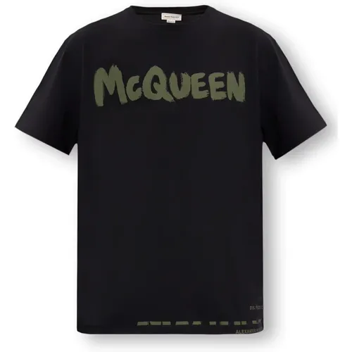 T-shirt with logo , male, Sizes: L, XL, S, M - alexander mcqueen - Modalova