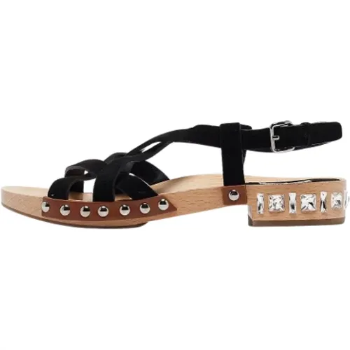 Pre-owned Suede sandals , female, Sizes: 7 UK - Miu Miu Pre-owned - Modalova