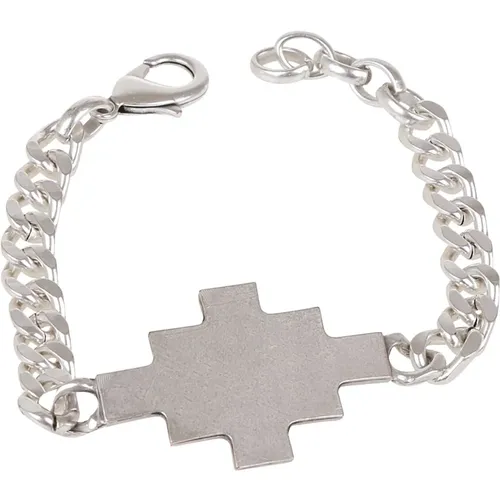 Silver Cross Bracelet , male, Sizes: ONE SIZE - Marcelo Burlon - Modalova