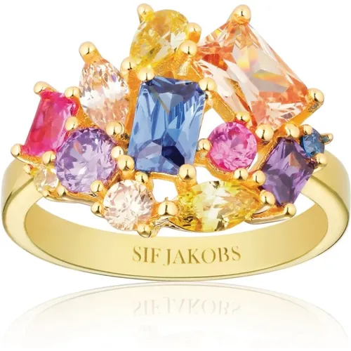 Ivrea Multicolor Zirkonia Gold Ring , Damen, Größe: 52 MM - Sif Jakobs Jewellery - Modalova