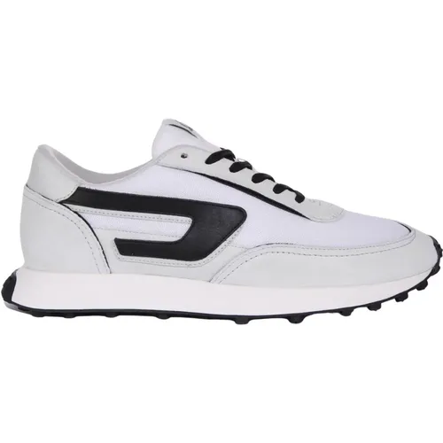 Retro Style Sneakers in Black , male, Sizes: 10 UK - Diesel - Modalova