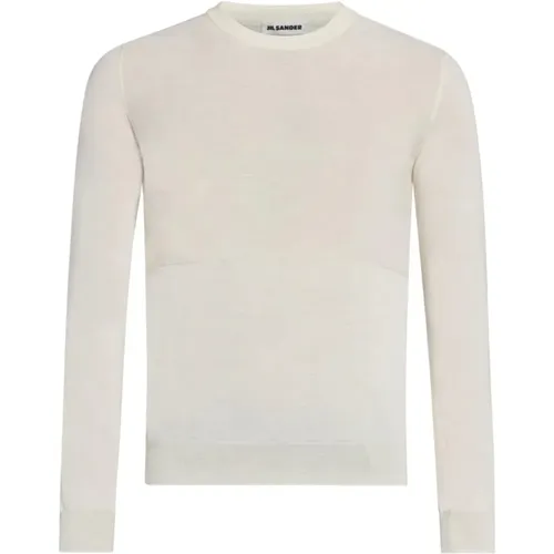 Casual Weiße Wollpullover , Herren, Größe: M - Jil Sander - Modalova