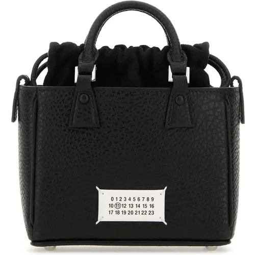 Schwarze Leder Tote Handtasche,Schicke Taschen Kollektion - Maison Margiela - Modalova