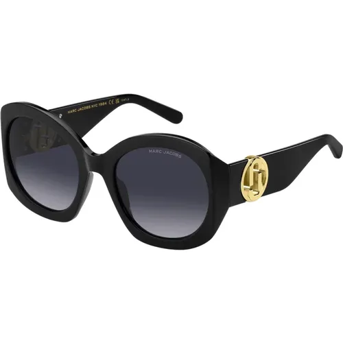 Schwarze/Dunkelgraue Sonnenbrille , Damen, Größe: 56 MM - Marc Jacobs - Modalova