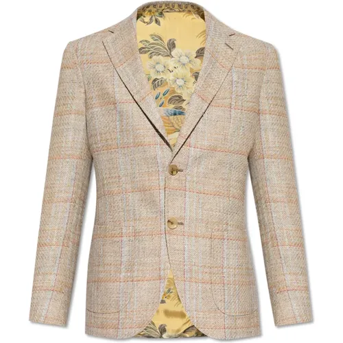 Blazers, male, , Size: L Checkered Pattern Blazer - ETRO - Modalova